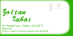 zoltan kubai business card